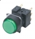 A165L-TG, Przycisk wyłącznika, okrągły, kolor zielony, możliwość podświetlenia (żarówka), IP65, odporny na olej, OMRON